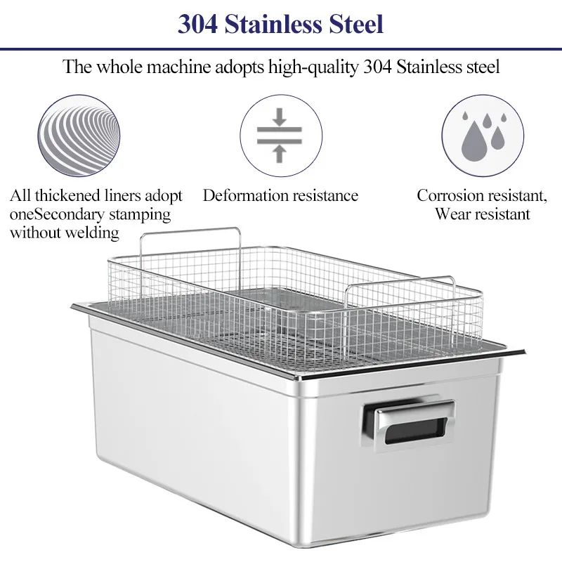 US Type Power Adjustable Digital Ultrasonic Cleaner Portable Sound Wave Bath for Home Appliance Medical Tool Hardware Auto Parts