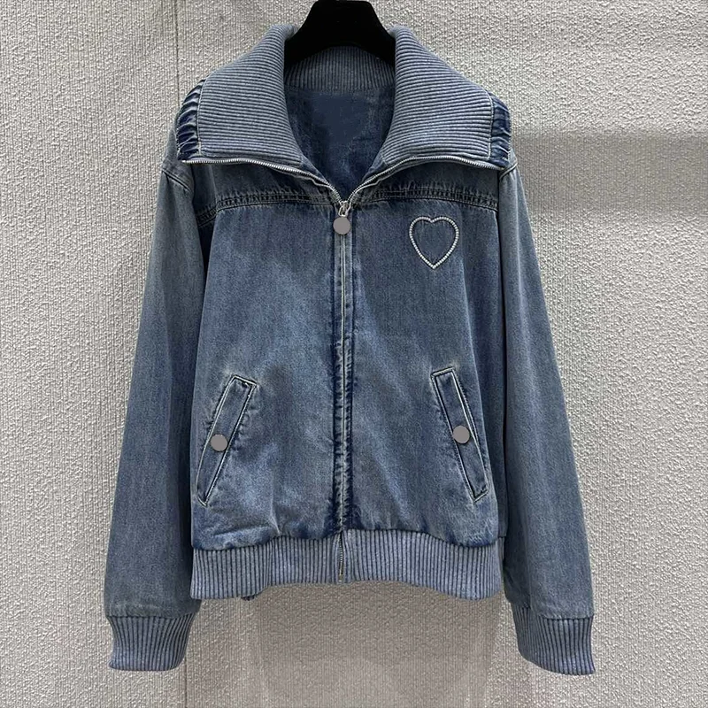 

Высококачественное женское осенне-зимнее джинсовое пальто с вышивкой, короткий топ, стираный и винтажный стиль 2591975