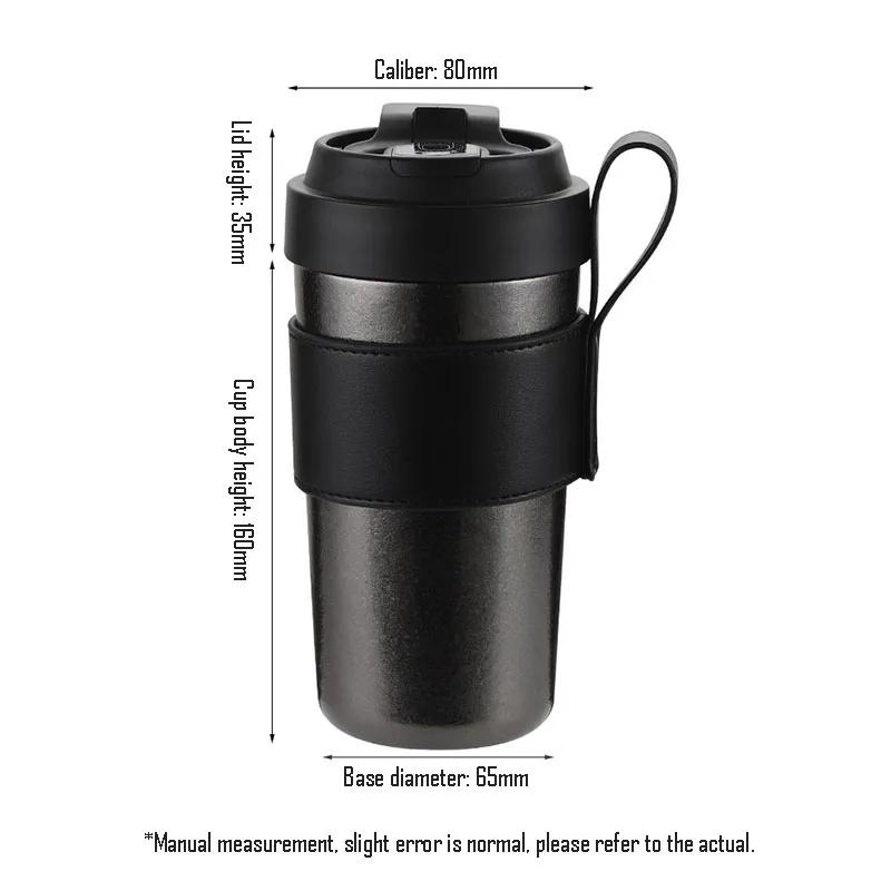 500ml Car Thermos Cup with Lifting Rope,Pure Titanium Vacuum Flasks,Intelligent Display Temperature,Coffee MUG,Gift,Water Bottle