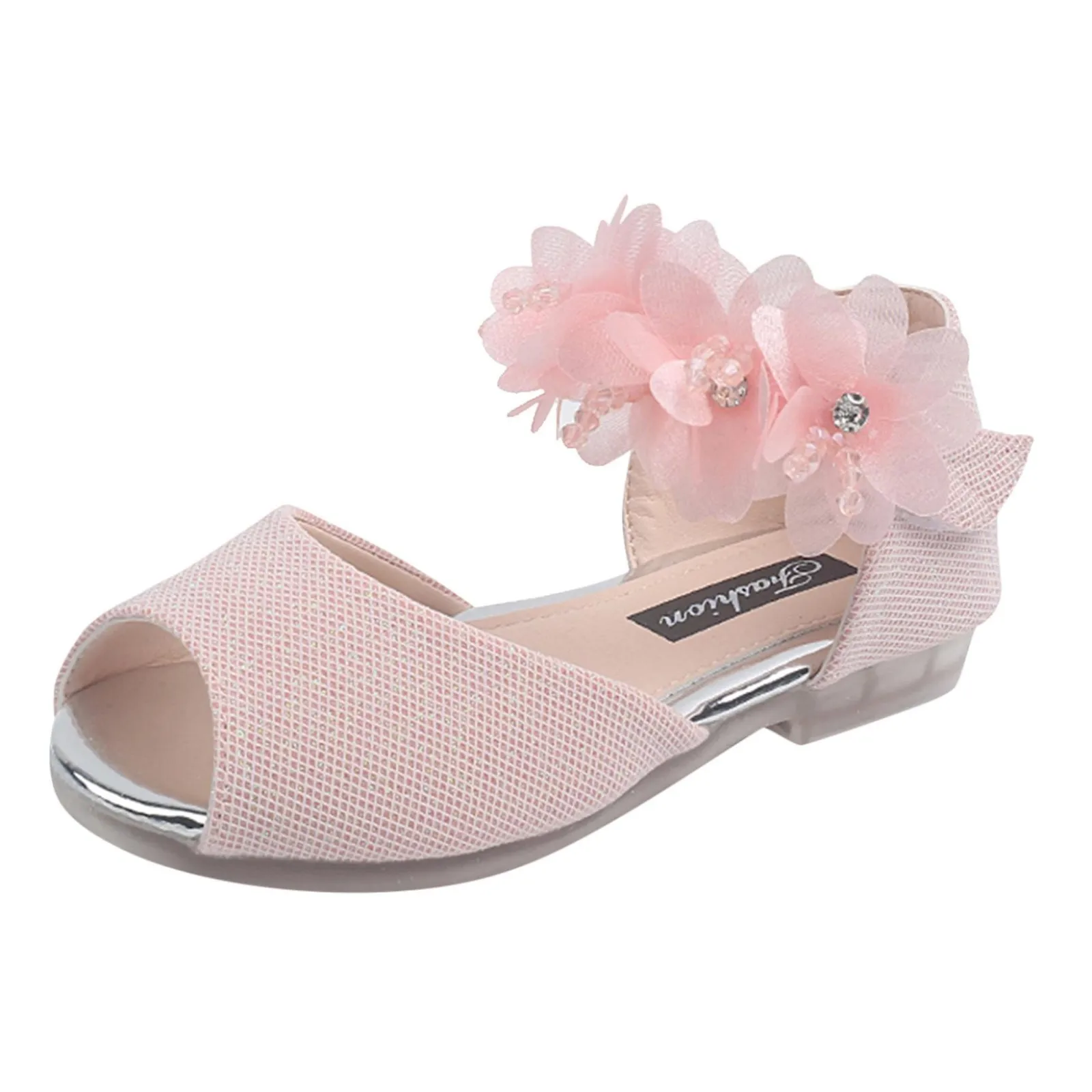 

Simple Girls Rhinestone Flower Shoes Low Heel Flower Wedding Party Dress Shoes Shoes For Kids Girls Winter Slipper Size 2