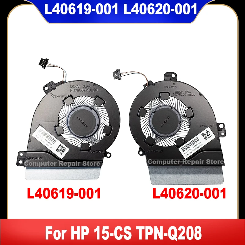 L40620-001 L40619-001 untuk HP 15-CS TPN-Q208 CPU GPU kipas pendingin ND75C07-18E19 ND75C07-18E20 berkualitas tinggi