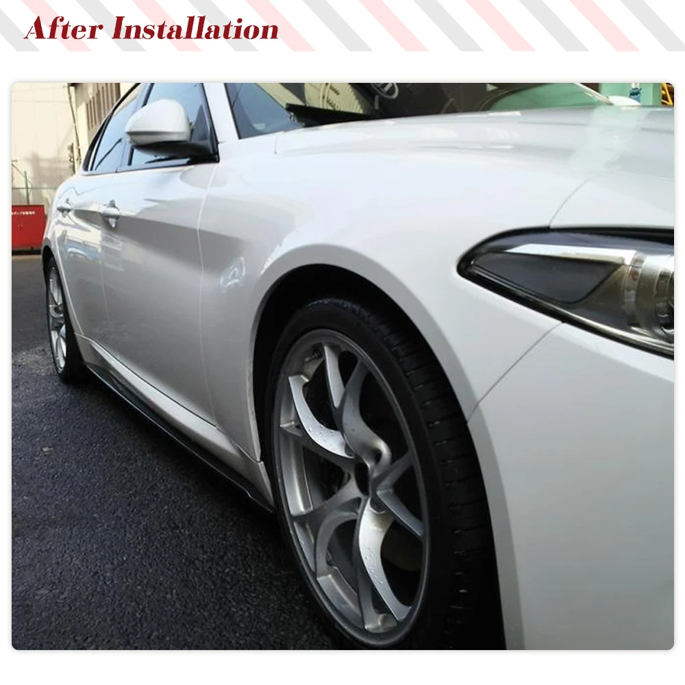 For Alfa Romeo Giulia Base Sport Sedan 2015-2022 Car Under Door Rocker Panels Valance Extension Lip FRP/Carbon Fiber Side Skirts