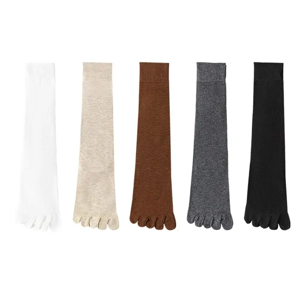 

Anti-slip Five Finger Long Socks Harajuku Hosiery JK Calf Stockings Solid Color Separate Toe Mid-tube Stocking Women Lolita JK