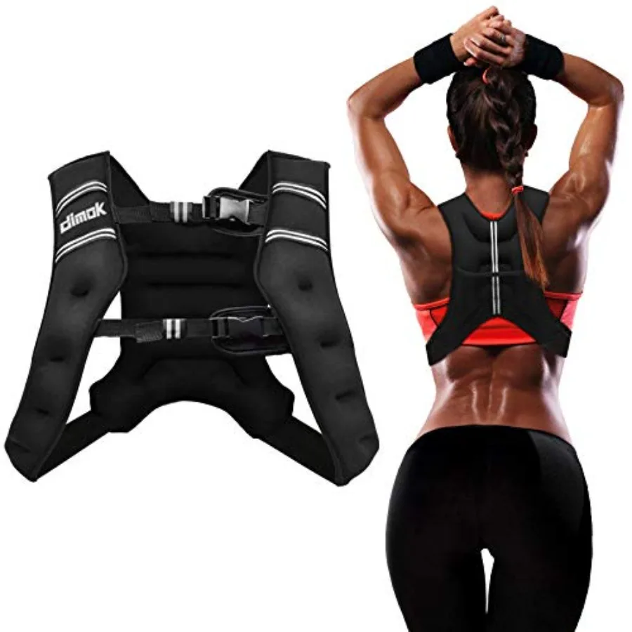 Colete esportivo ponderado de 12 libras para equipamentos de treino de cardio e força, ideal para corrida, caminhada e fitness ao ar livre