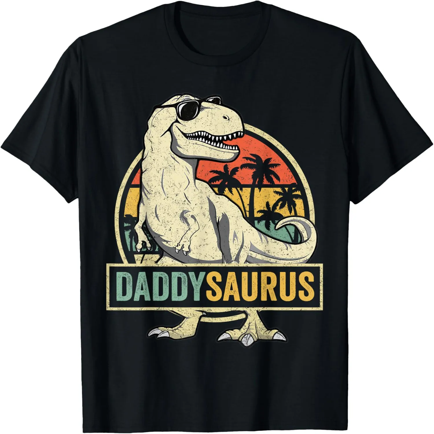 Daddysaurus T Rex Dinosaur Daddy Saurus Family Matching T-Shirt graphic tee, unisex, 100% cotton,
