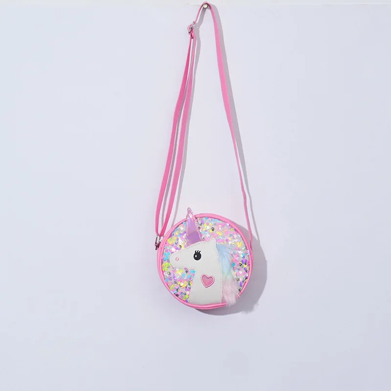 Children Messenger Bags Cartoon Shoulder Bag Embroidered Unicorn Bags for Girl Sequin Rainbow Girl Bag Mother Kids Bags Сумка