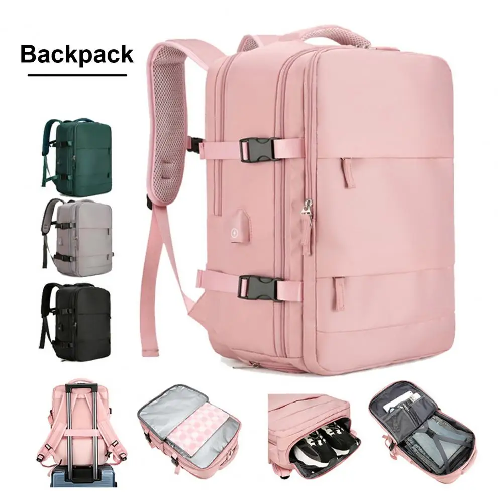 Travel Backpack Flight Approved Carry Backpack USB Charging Hole Lightweight Bag Waterproof Causal Bookbag College Travel Work