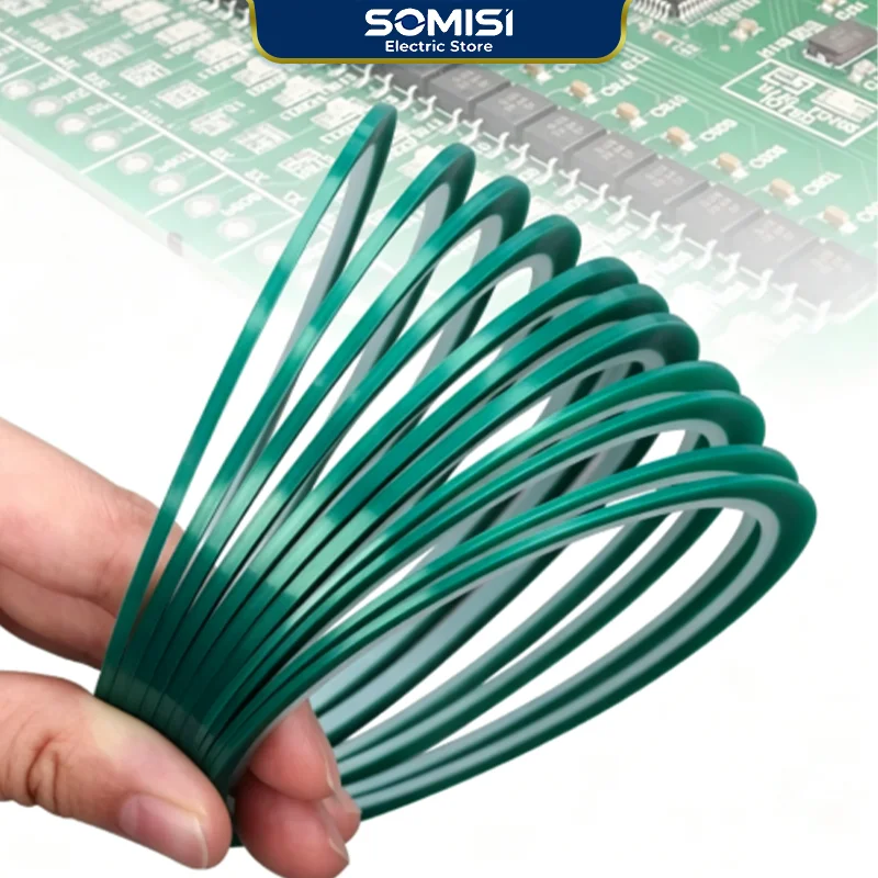 1/5/10 Rolls Width 3-100mm Green High Temp Tape  for PCB Plating No Residue 6KV Insulation SMT Soldering Mask 33m/Rolls