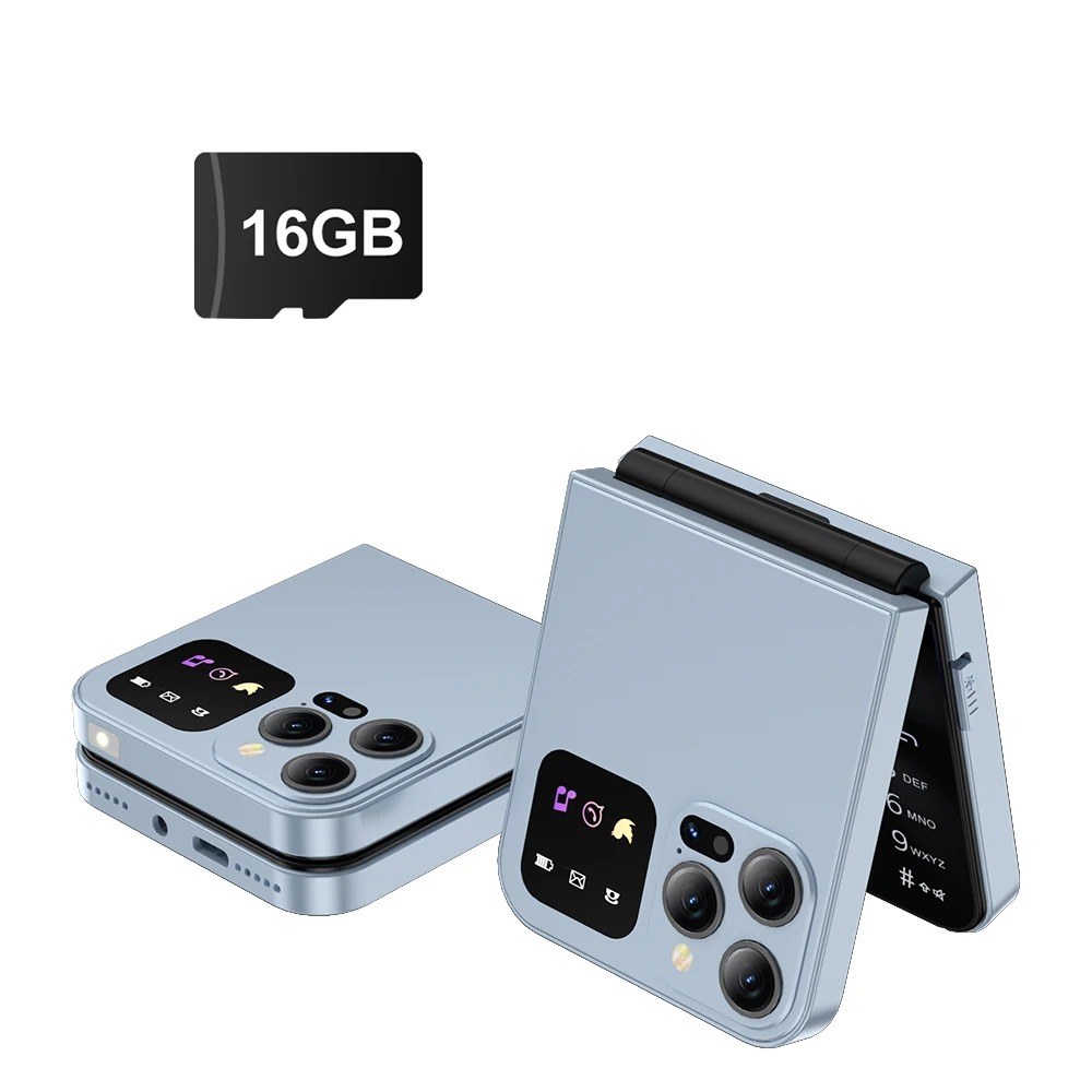 SERVO A50 Pro Flip Phone Dual SIM Card GSM Electric Torch Automatic Call Recording 2.4 Inch Screen Foldable Mobile Phones Type-C