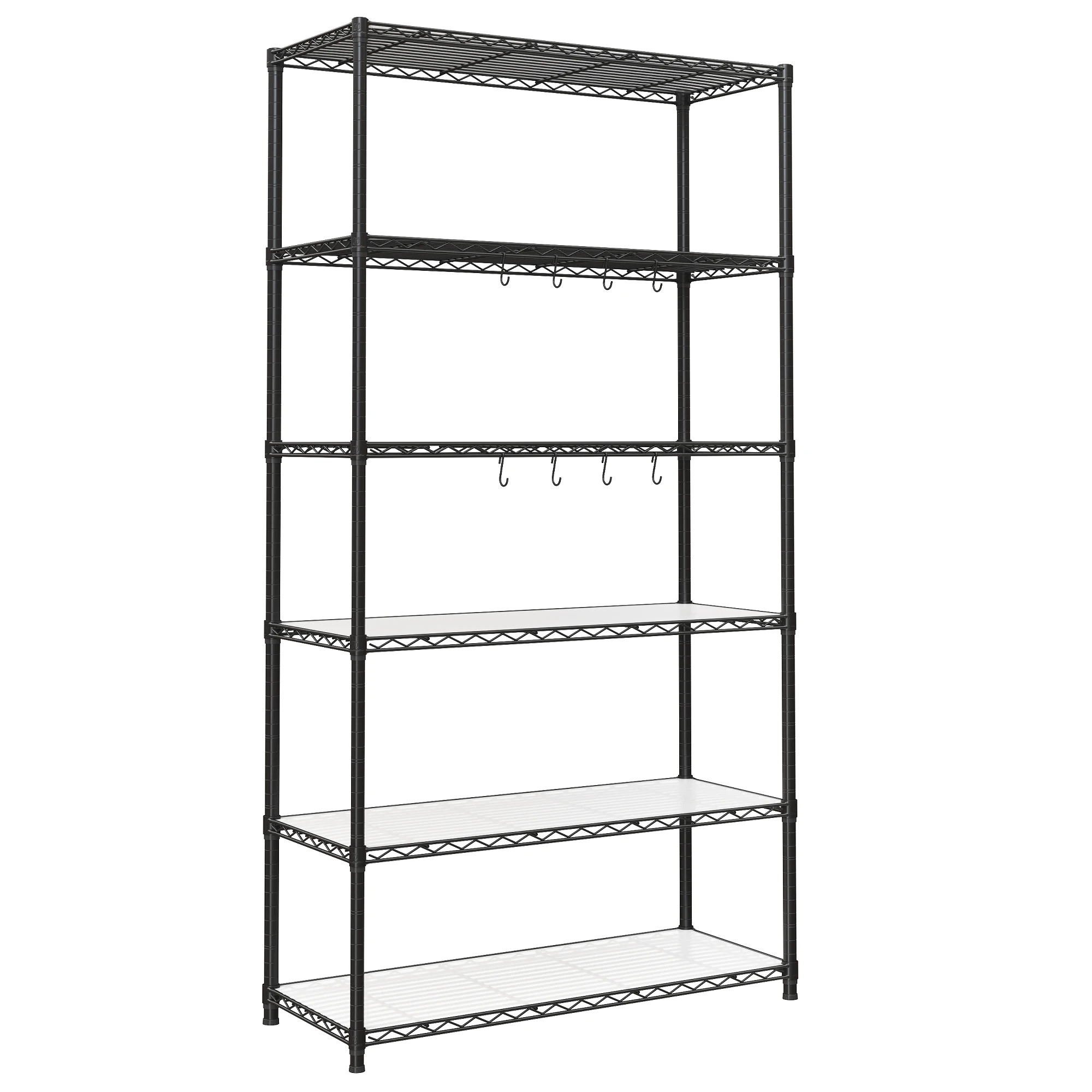 SONGMICS 6-Tier Storage Shelves, Wire Shelving Unit, Kitchen Metal Shelves, Storage Rack with Adjustable Shelves, Shelf Liners