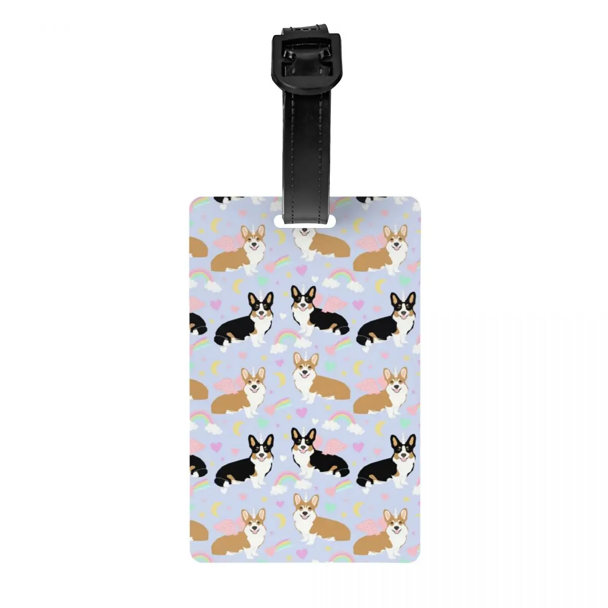 Corgi Unicorns Pastel Kawaii Luggage Tag Custom Dog Baggage Tags Privacy Cover Name ID Card