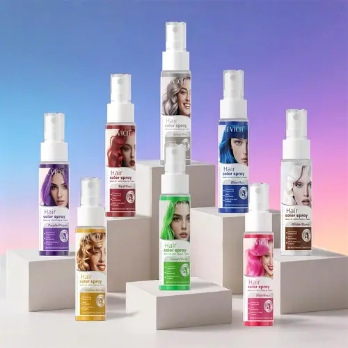 Imagen 2 del producto 8 colores Halloween Color de cabello Spray desechable tinte para el cabello Spray DIY una sola vez Color de cabello líquido lavable fiesta estilismo para el cabello Spray