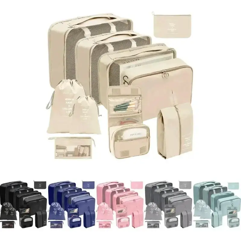 

10Pcs Suitcase Storage Bag Foldable Shoes Clothes Underwear Sort Makeup Bag Travel Essentials Organizer Pouch