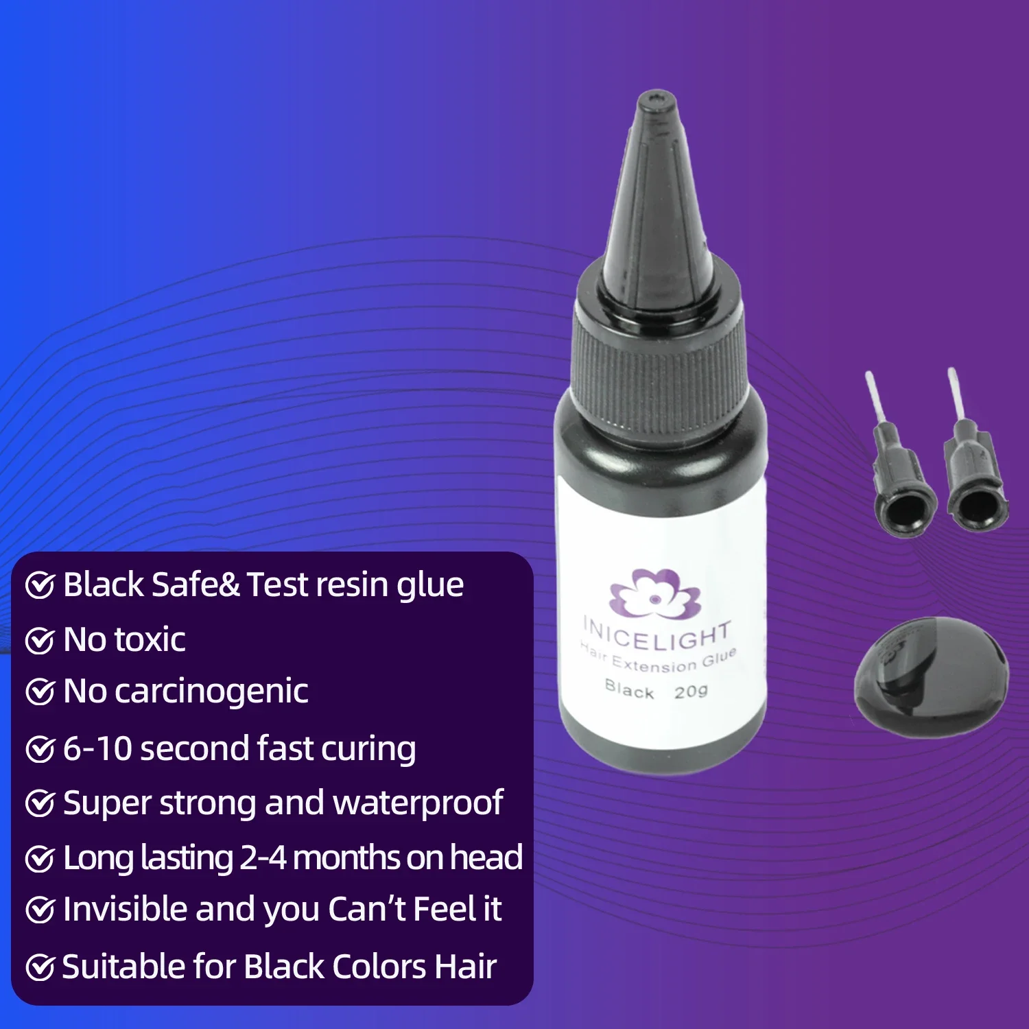 2pcs extensor de cabelo cola uv lâmpada uv extensor de cabelo