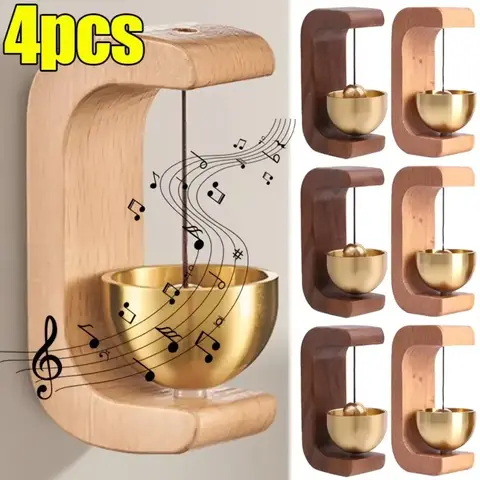 단단한 나무 초인종, 심미적 황동 바람 종소리, 마그네틱 무선 초인종 입구 문짝 벨 펜던트, 집 걸이식 장식