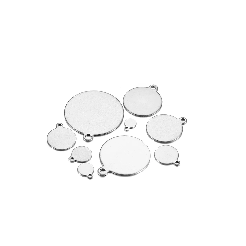 10/20/50Pcs 6-30mm Stainless Steel Gold Color Round Disc Blank Pendants Logos Stamping Tags for DIY Jewelry Making Accessories