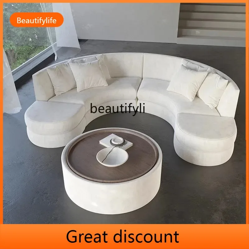 

a3813 Semicircular curved sofa Special-shaped designer's office Beauty salon Hotel lobby rest area Reception and negotiation