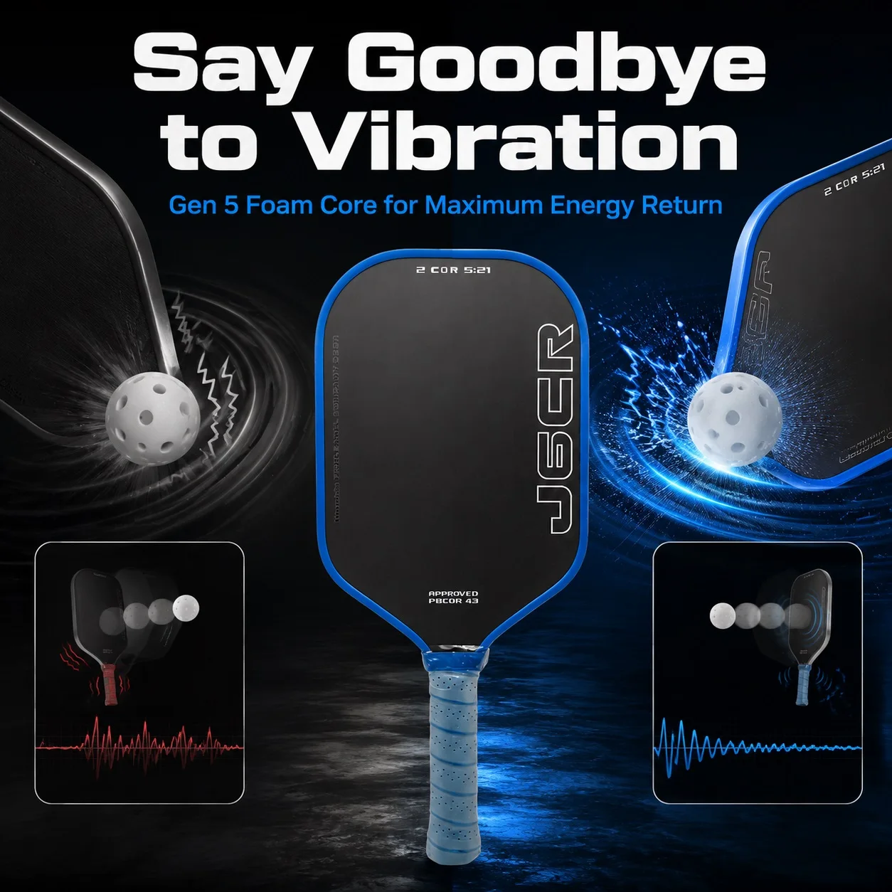 WNONSO Gen 5 Foam Core CFC Carbon Fiber Pickleball Paddle J6CR High Bounce Pickleball Racket Responsive Face for Quick Volleys image 2