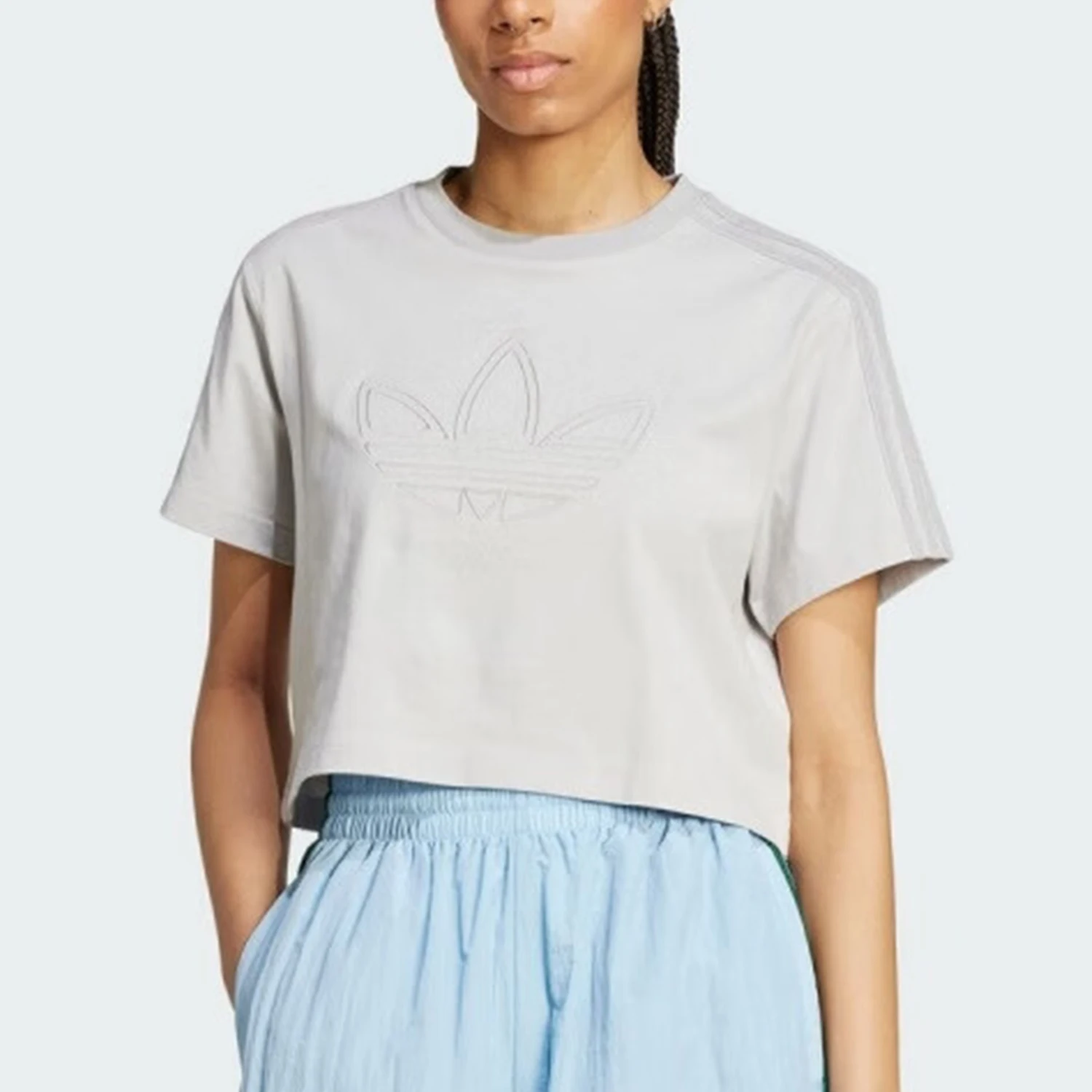 

Adidas Originals Women's Loose Knit Round Neck Short-Sleeve T-Shirt IY9505
