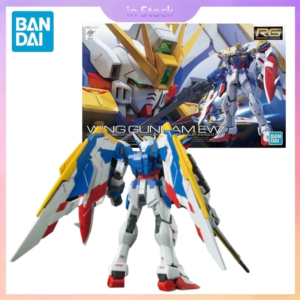 

In Stock Original Bandai Genuine RG 1/144 20 XXXG-01W Wing Gundam EW Anime Collection Action Figure Model Kits Toys Gifts