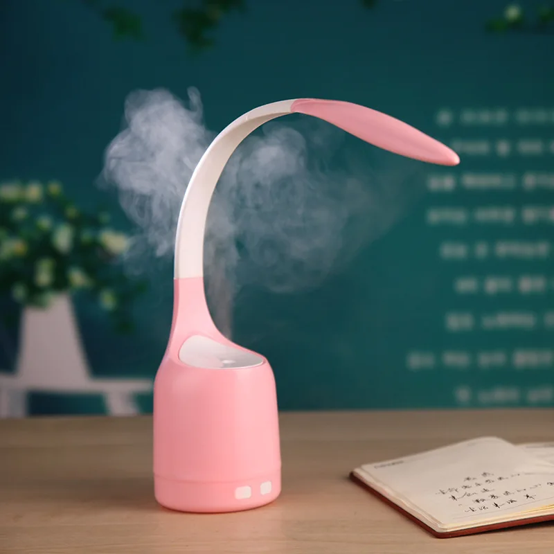 YyhcNew Mini Humidifier Desk Lamp LED Student Eye Protection Desk Lamp Usb Desktop Night Light Humidifier Desk Lamp