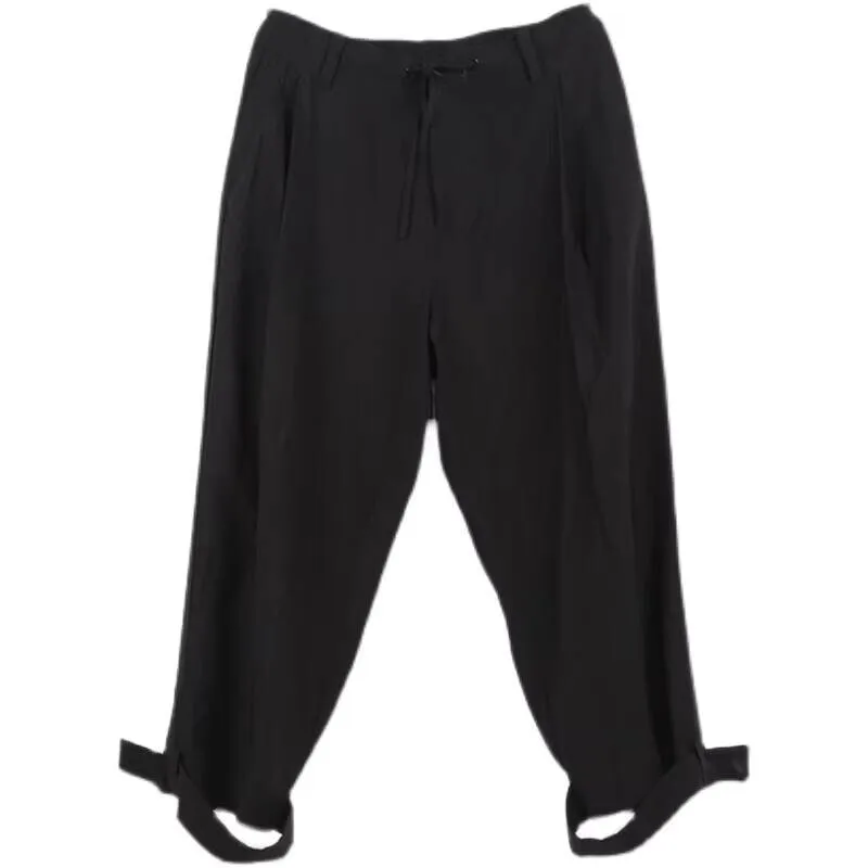 

Black Men's Casual Pants Men's Straight Pants Pants Dark Yamamoto Style Large Size Fashion Stage Wear Runway Show