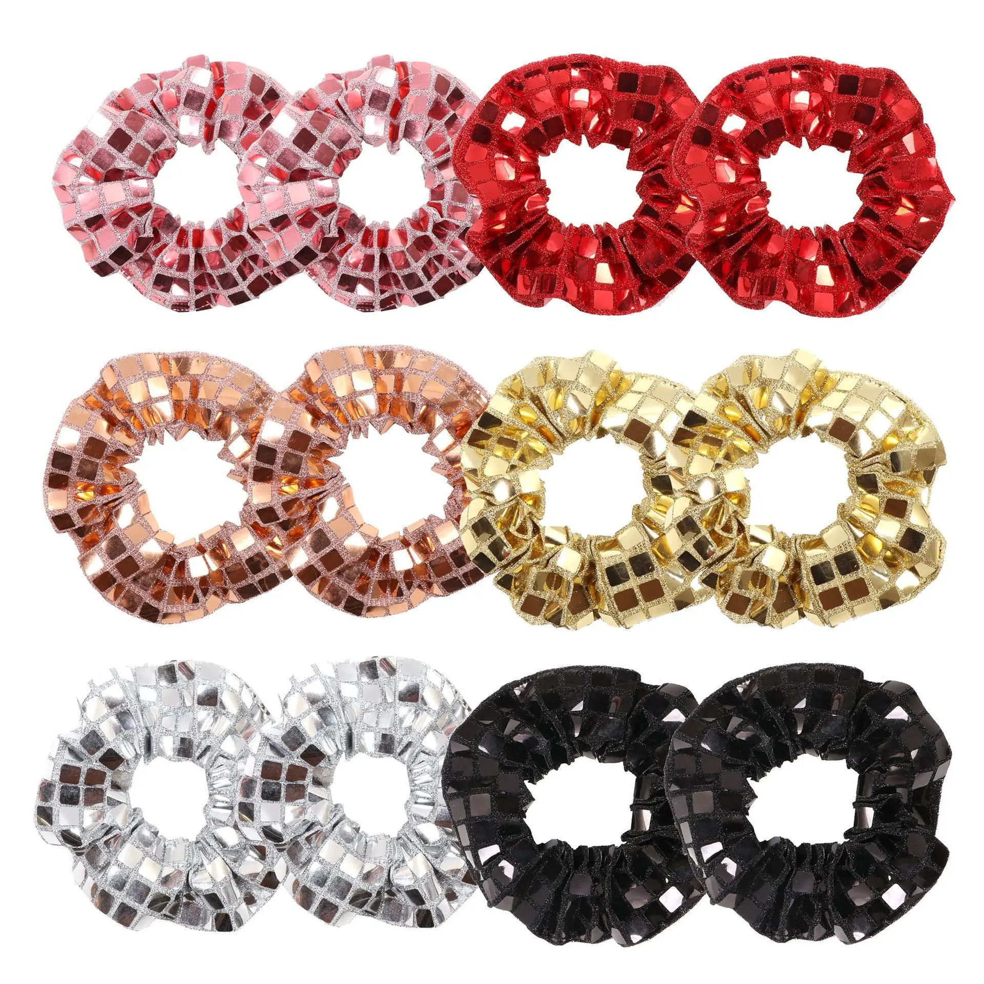 2er-Pack Disco-Haargummis, 3,94 Zoll glitzernde 90er-Jahre-Disco-Haargummis für Frauen für Haare für Abschlussfeier, Weihnachten, Neujahr – Detail 6