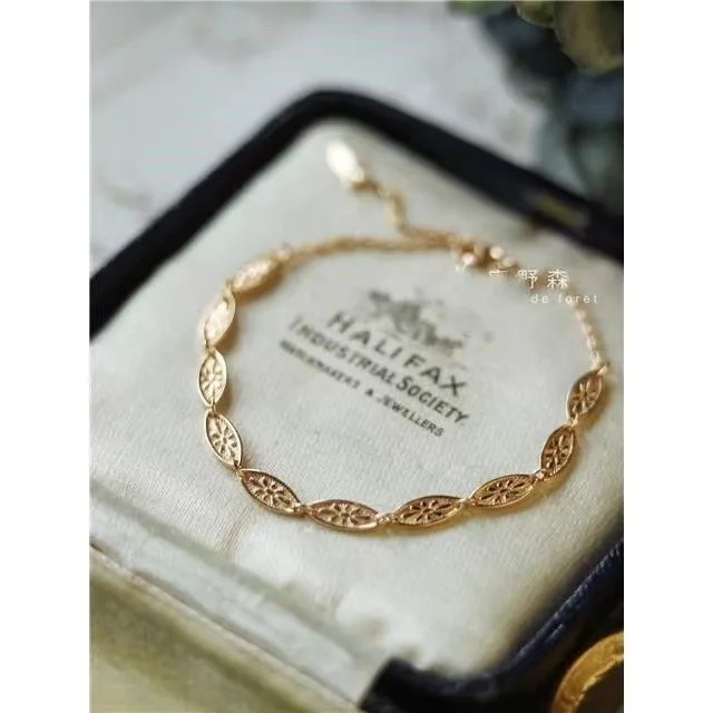 

Japan Akaduo Agete Bracelet with the Same Exquisite Relief Galois Leaf Pattern Ins Fashion Gift