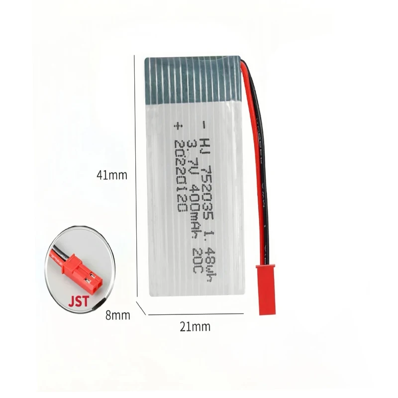 752035 400mAh بطارية 20C 3.7V بطاريات ليبو عالية المعدل ل Habersham X4 H107D H107 H31 كوادكوبتر نموذج طائرات الملحقات