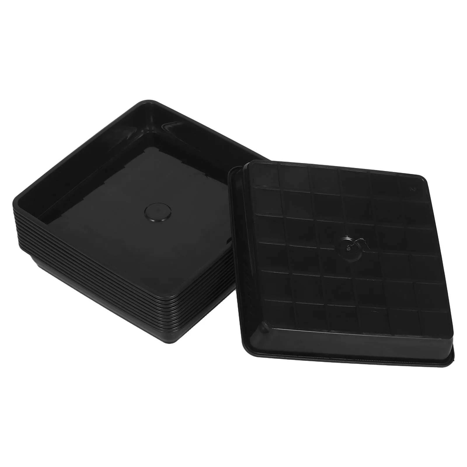 

12Pcs Plastic Flowerpot Bases Square Shape Flower Basin Tray Clean Floor Protection Outdoor Indoor Plant Pot Plates