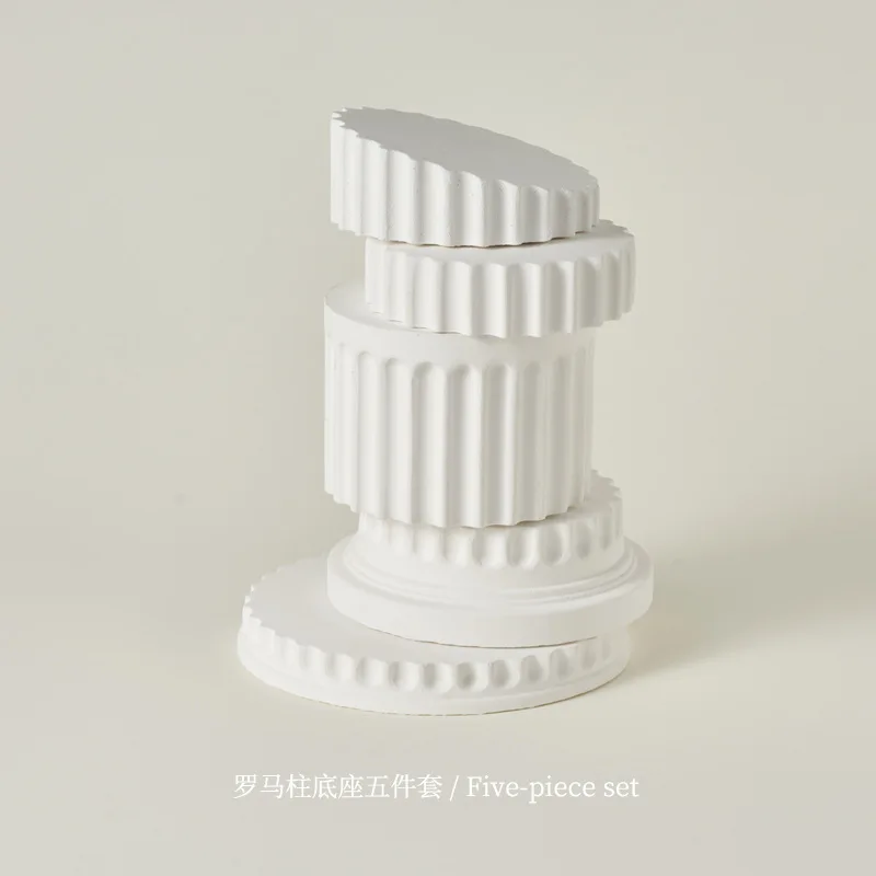 Colunas Romanas Ornamento de Gesso Branco, Estatuetas Decorativas, Modelo Arquitetura, Adereços Artesanais DIY, Decoração para Tiro Produto