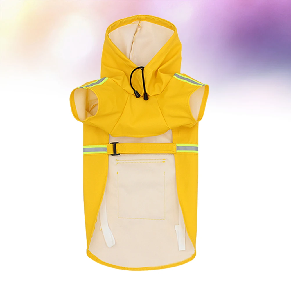 Pet Dog Raincoat Reflective Waterproof Hooded Jacket Coats Jumpsuit for Spring Summer Rainy Season Easy Clean Maintain