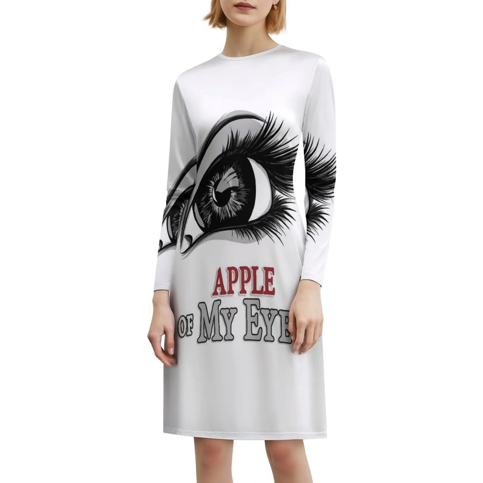 من عيني عيون جميلة الرموش الفن المرأة الهيب هوب الشارع الشهير فستان جرافيك طباعة ملابس نادي الحفلات من عيني تطبيق عيني