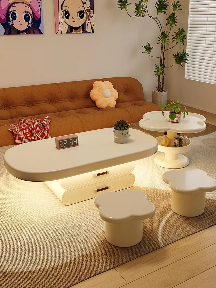 

Tea table, living room, household Italian minimalist oval small minimalist modern coffee table