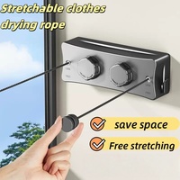 New 5.1 Meters Retractable Clothesline Indoor/Outdoor Stainless Steel Clothes-Drying Clothesline-Saving Clothes Drying Rack