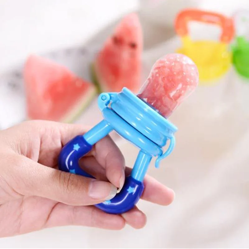 Baby Food Feeder Fruit Feeder Pacifier Infant Teething Toy Teether for Fresh Frozen Fruit - Silicone Nipple Includes All Sizes