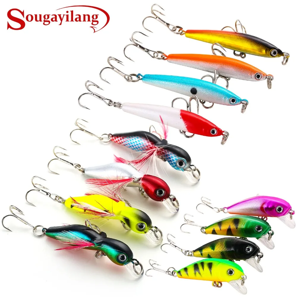 SOUGAYILANG-釣り用の人工ハードベイト,ペンシルフィッシングルアー,表面ウォブラー,クランクベイト,釣り道具,4個/カード