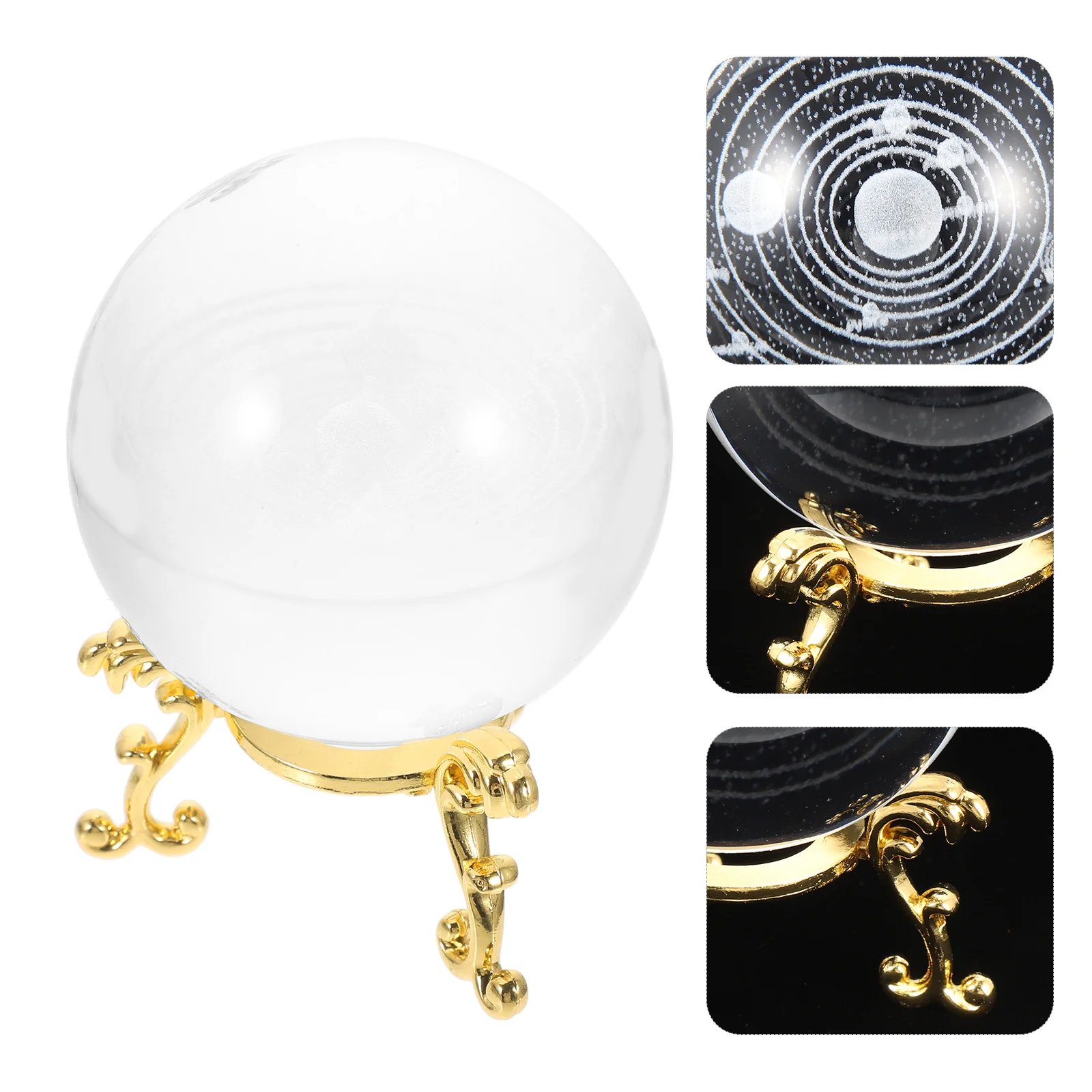 

1Set Crystal Ball Ornament Solar System Planet Sphere Carving Desktop Home Office Decoration Gift Star Crystal Ball Decor