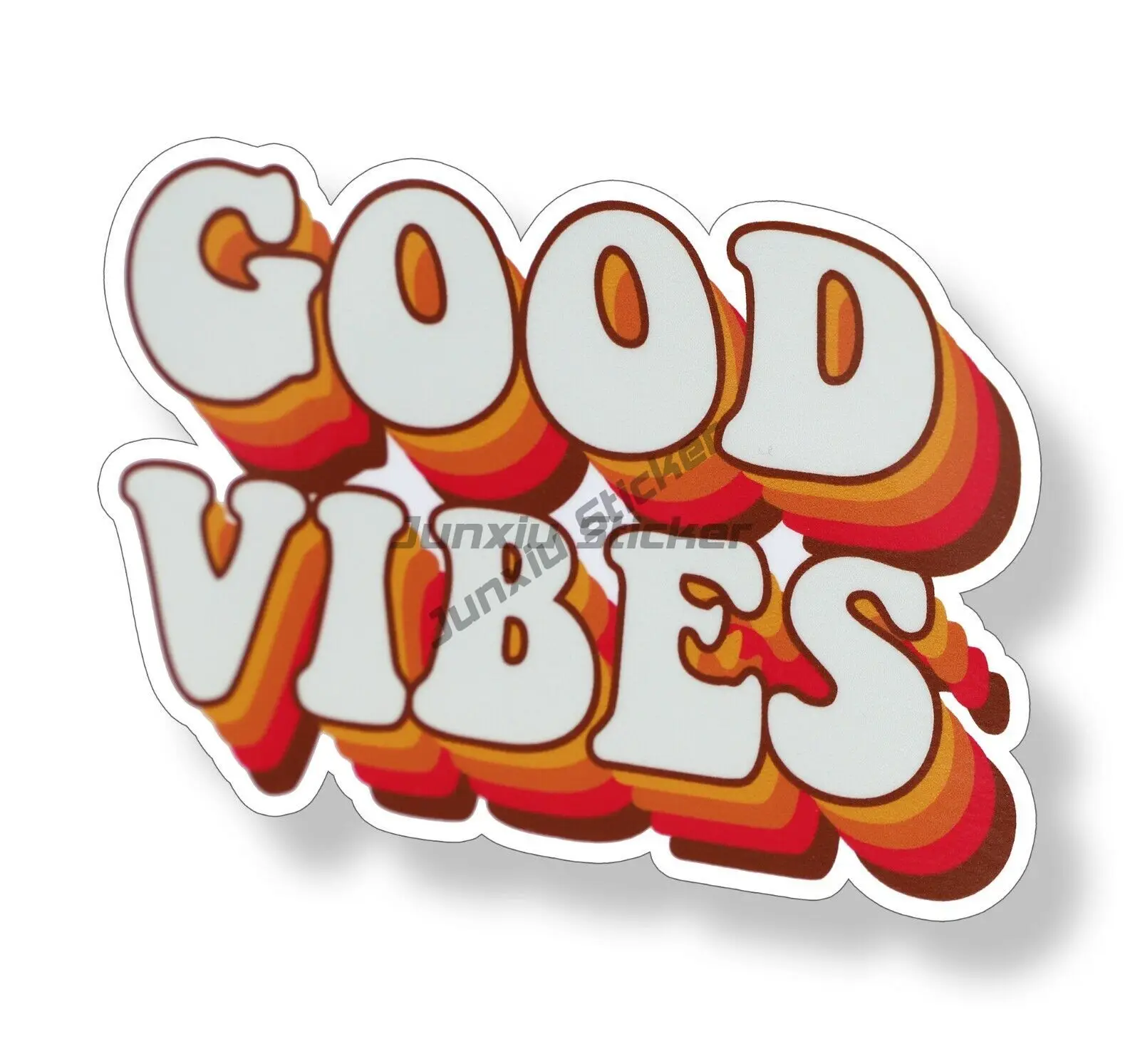 Good Vibes-Autocollant Groovy rétro pour ordinateur portable, tasse, voiture, véhicule, fenêtre, pare-chocs, décalcomanie