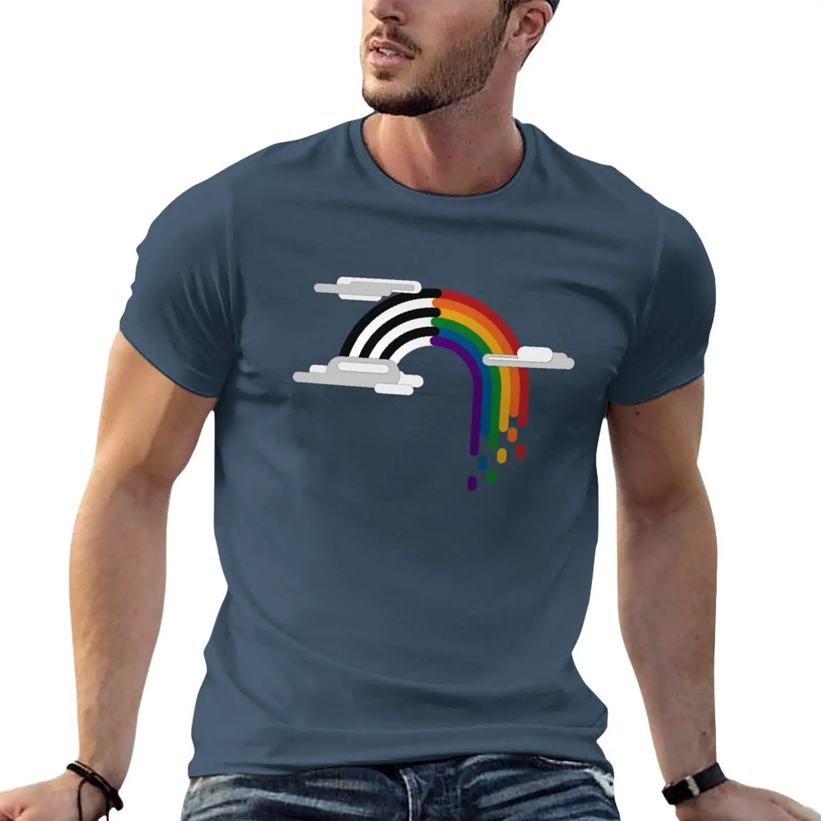 New LGBT Ally Pride Flag Minimalist Drip Rainbow Design T-Shirt vintage t shirt sports fan t-shirts t shirts for men