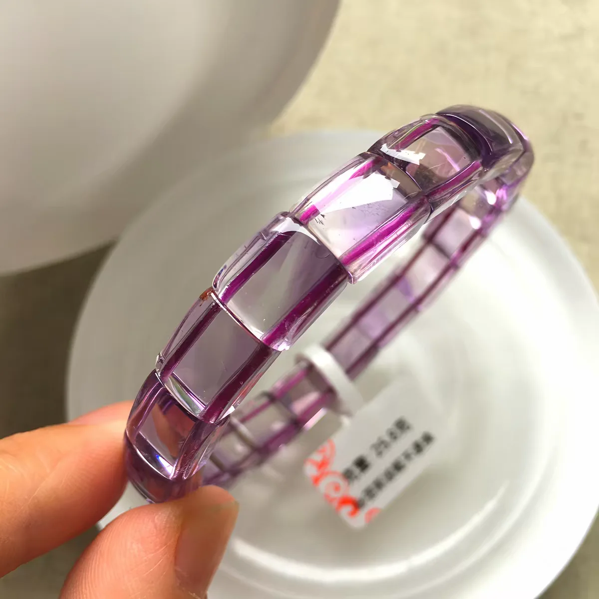 Natural Purple Amethyst Quartz Bracelet Clear Cube Beads 16x10mm Women Men Stretch Bracelet Cube Amethyst Stone AAAAA