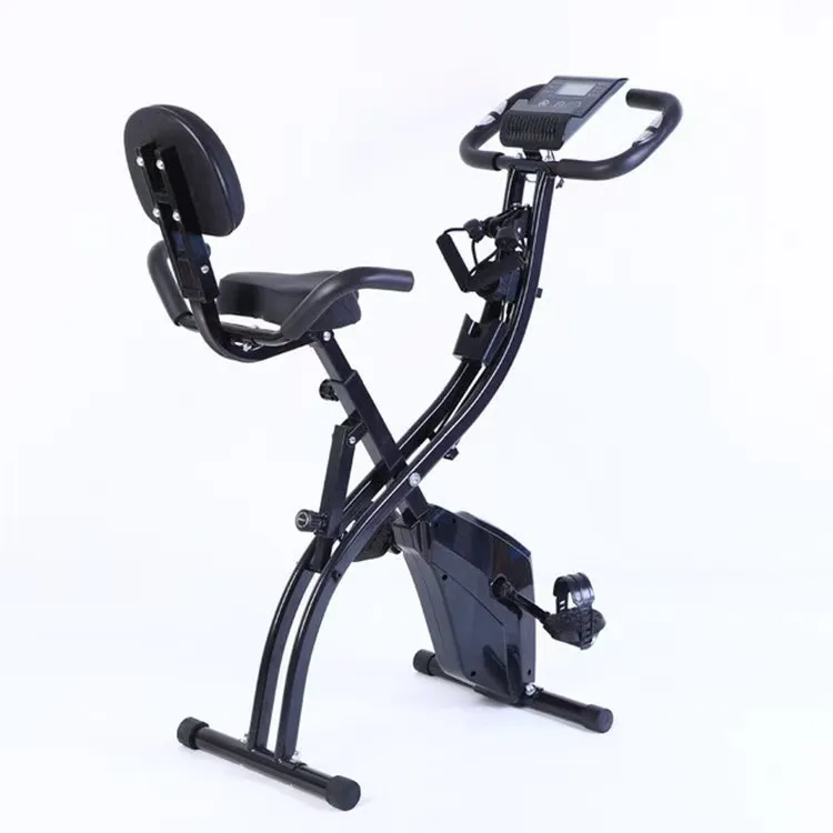 Stationary Exercise Bike Foldable Indoor Magnetic Cycling with Adjustable Resistance for Home Workout Aerobic Exercise