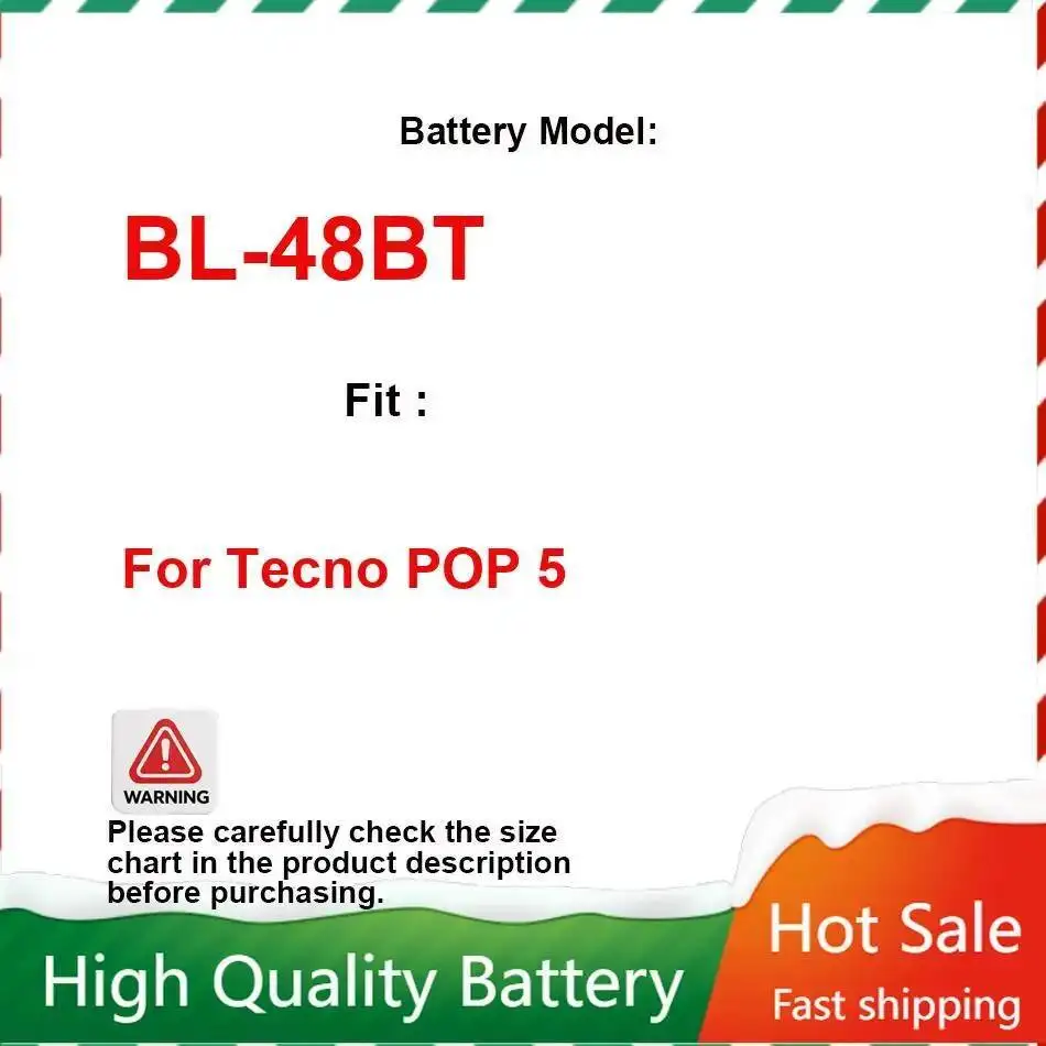 

BL-48BT 5000Mah Mobile Phone Battery Stable Power Supply For Tecno Pop 5