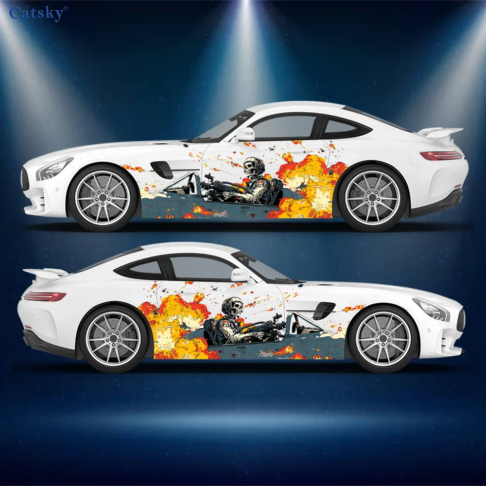 

Personalized Skull Warrior Car Vinyl Wraps Decal Self-adhesive PVC Sticker Suitable for Trucks SUV Decoration Auto Accessories