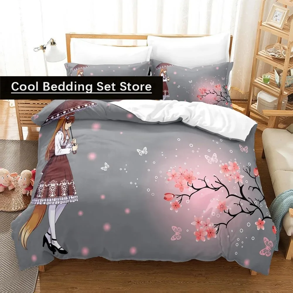 

Spice and Wolf Bedding Set Single Twin Full Queen King Size Bed Set Aldult Kid Bedroom Duvetcover Sets 3D Print Anime 2022