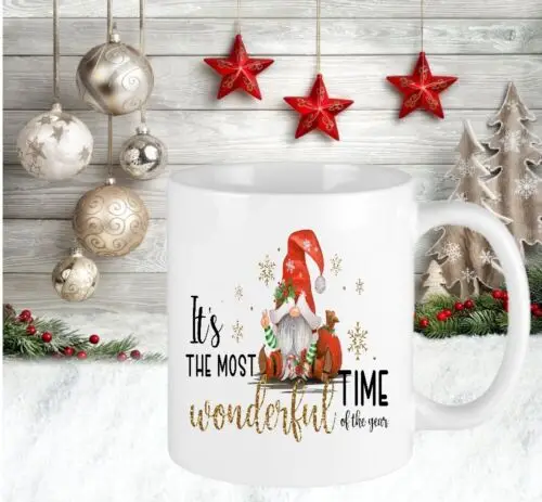 

Gonk Most Wonderful Time Personalised Christmas Cup Mug Gift Novelty Present