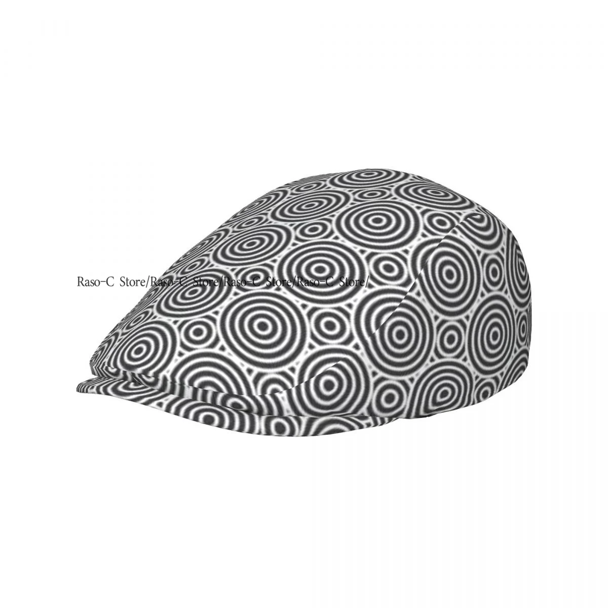 British Gatsby Newsboy Cap For Adults Abstract Circles Geometric Pattern Flat Peaked Cap Autumn Winter Beret Hat