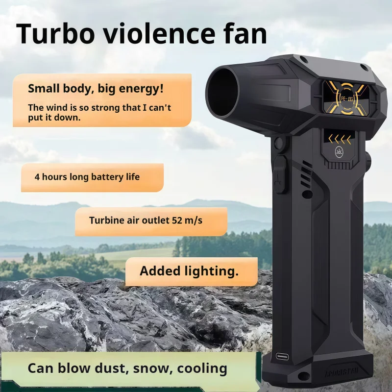 New Mini Turbo Jet Fan 20000r/s Wireless Super Power Air Blower Strong Wind Rechargeable Electric Air Duster For Car Cleaning
