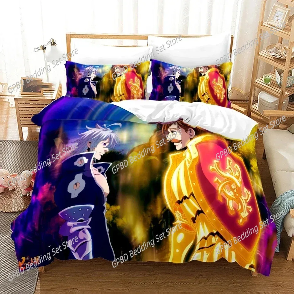 

3PCS Single-sided Anime Meliodas printed Bedding Sets Printed Duvet Cover Bedding Set Comfortable Breathable Comforter Bed Set