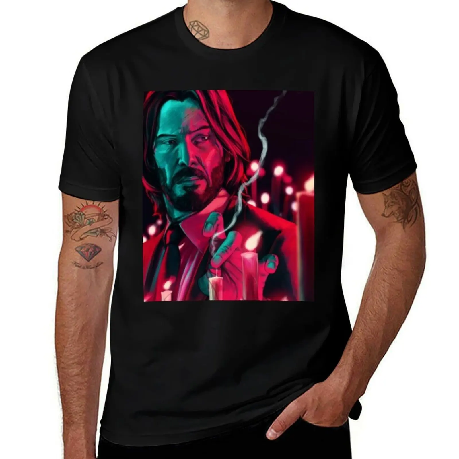 

john wick chapter 4 official trailer retro T-Shirt T-shirts man croswit shirt man cute clothes tees black t shirts for men